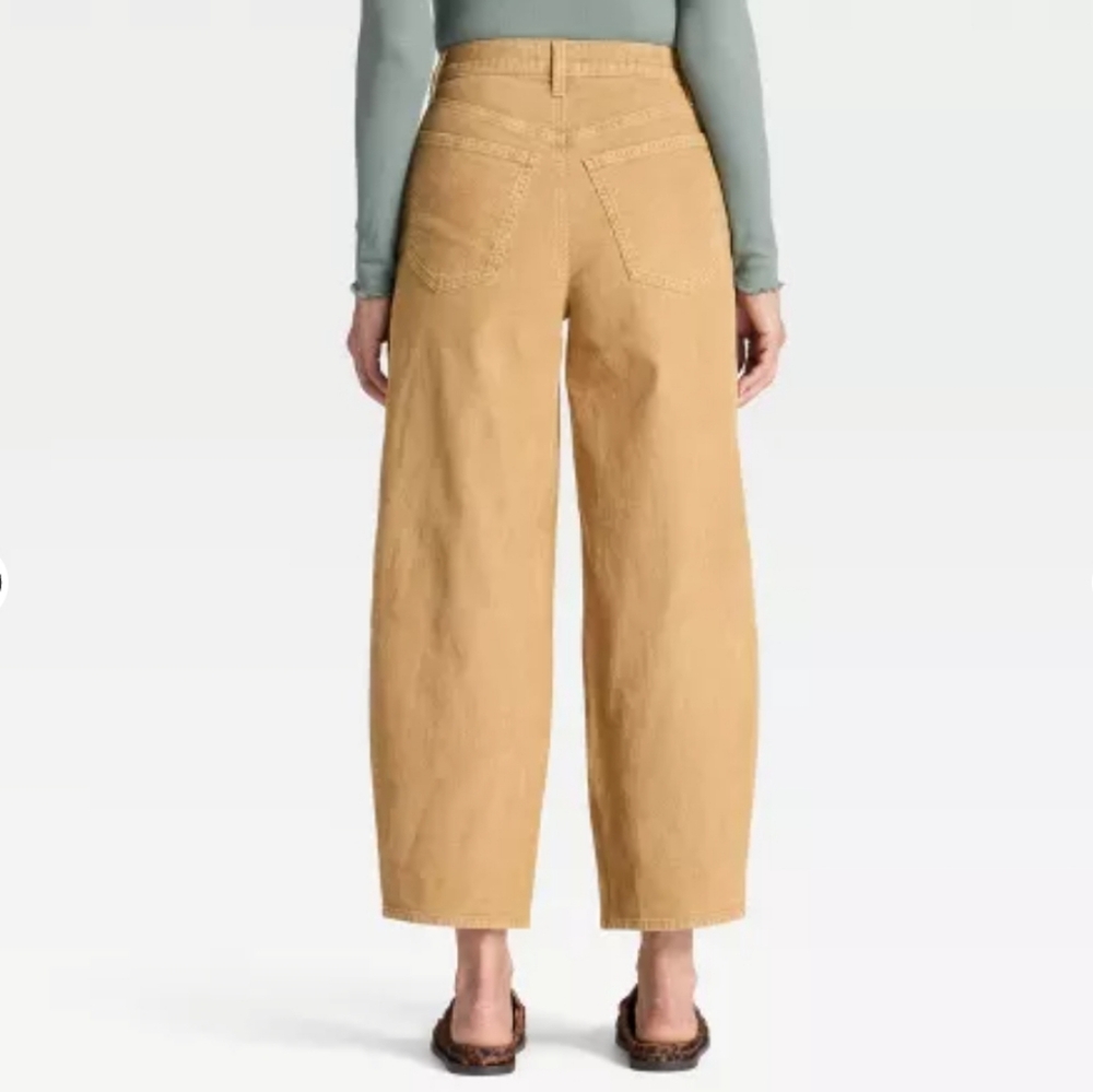 UNIVERSAL THREAD Women's High Rise Tan Barrel Pants. Size-8 - Picture 7 of 16